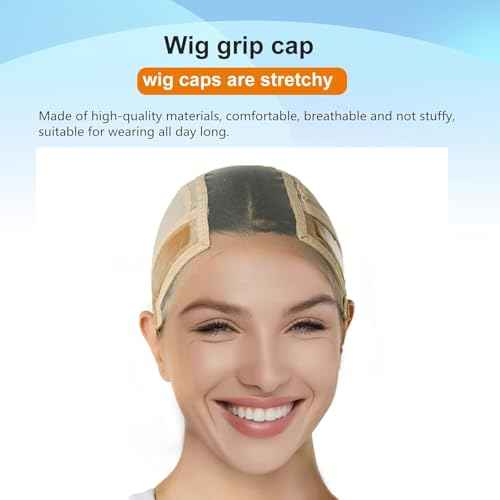 Lace Silicone Wig Grip Cap | Adjustable with Wide Lace | Silicone Grip | Wig Comb Slats | Comfortably Keeping your wig in place(Nude, M)