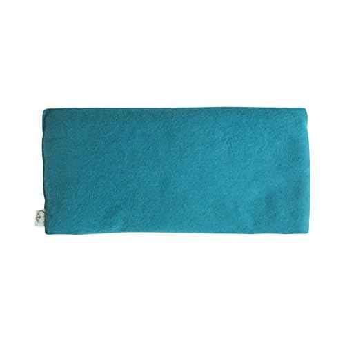 Unscented Eye Pillows (Sampler Pack of 5) - Soft Cotton Gauze Flannel - Filled with Flax Seed Weighted for Yoga Meditation Headache Relief Sleep Massage Bulk - Blue Teal
