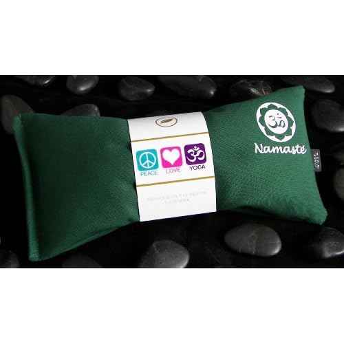 Yoga Eye Pillows - Unscented Eye Pillows - Namaste Hot Cold for Stress, Meditation, Spa, Relaxation Gifts - Made in USA Set of 4 - Green