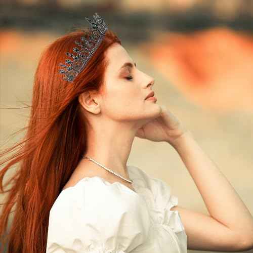 LIMELIA Women's Tiara for Henna Wedding Party|Glitter Hair Accessories for Bridal Birthday Pageant Prom Halloween Cos-play Christmas Party|Queen-Green
