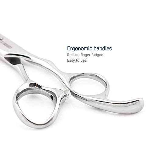 5.5" Barber Hair scissors Professional Hair Cutting Shears 440C Hair Cutting Scissors Shears Haircut Scissors Silvery Convex Blades KINSARO for Hairdresser Barber or Home Use