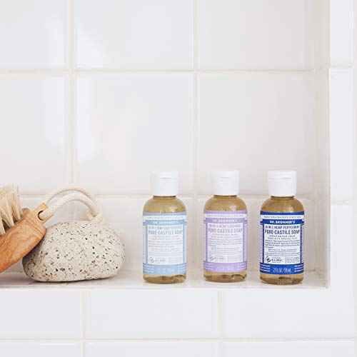 Dr. Bronner¡¯s - Pure-Castile Liquid Soap (Baby Unscented, Travel Size, 2 ounce) - Made with Organic Oils, 18-in-1 Uses: Face, Body, Hair, Laundry, Pets and Dishes, Concentrated, Vegan, Non-GMO