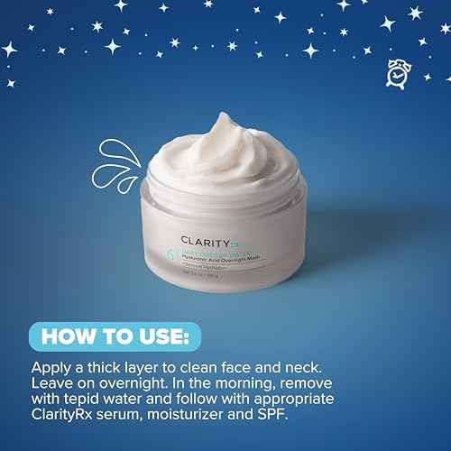 ClarityRx Daily Dose of Water Hyaluronic Acid Overnight Face Mask for Intensive Hydration, Plant-Based, Medical-Grade & Cruelty-Free