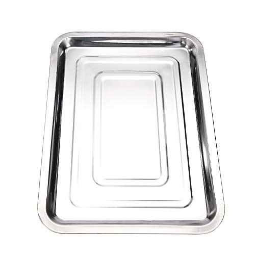 New Star Tattoo 3 Pack Stainless Steel Tattoo Trays 13 1/2" x 10" Dental Body Piercing Instrument Tool Flat