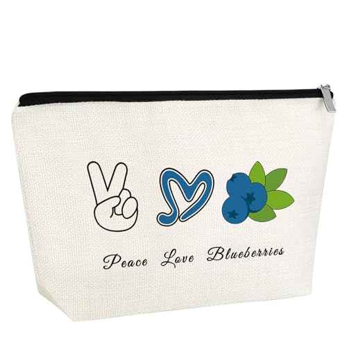 Blueberry Makeup Bag Blueberry Lover Gift for Women Blueberries Cosmetic Bag Birthday Gift for Mom Fruits Lover Gift Friendship Gift for Friends Christmas Gift for Her