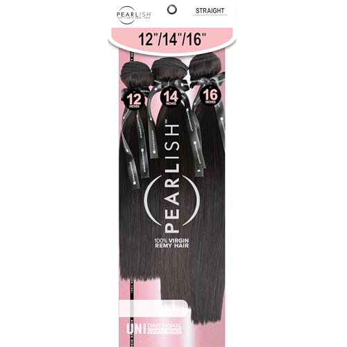 Sensationnel Pearlish multi bundle - straight deep pearl conditioned 15a soft remy beauty supply sew in or glue on human hair layered lengths (10 12 14 inch, NATURAL)
