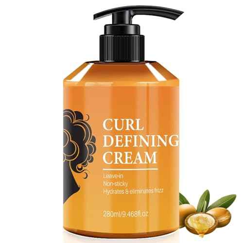 Curl Defining Cream, Anti Frizz Curling Cream to Define All Natural Curl Types and Textures Moisturizing Long-Lasting Styling (1 Pcs)