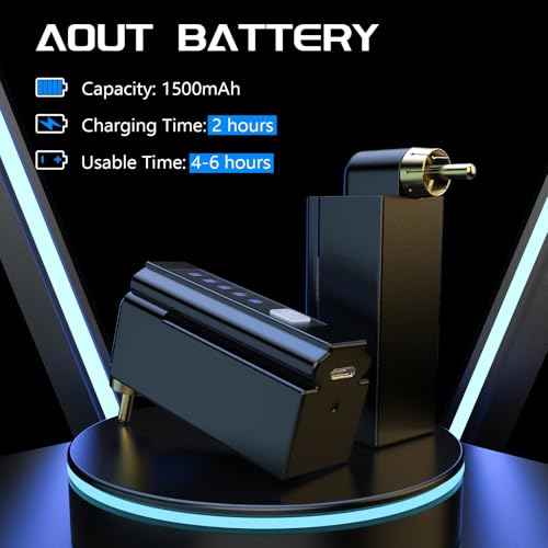Solong Tattoo Kit-Tattoo Pen Kit Rotary Gun Machine Pen RCA with Wireless Battery 20Pcs Cartridge Mixed Needles Power Supply SLP1KIT02D-1-US
