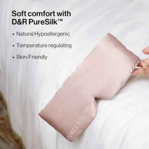 Dore & Rose Deep Sleep Mask Light Blocking, 23 Momme Mulberry Silk Eye Mask, Ultra Soft, Adjustable - Travel Sleeping Mask for Men & Women - Lotus