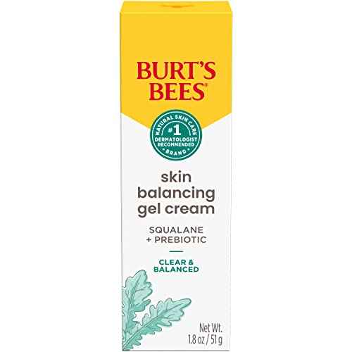 Burt's Bees Clear and Balanced Skin Balancing Gel Cream With Squalane and Prebiotic, Gel Moisturizer for Breakout-Prone Skin, 99 Percent Natural Origin, 1.8 oz. Bottle (Pack of 4)
