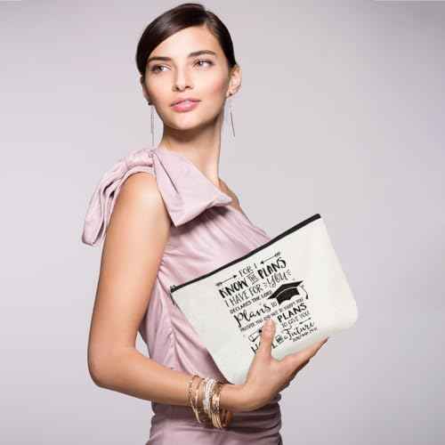 Inspirational Graduation Gifts Cosmetic Bag Makeup Bag Class of 2024 Christian Phd Graduation Gifts Bible Verse Congratulations Gift University College Masters Degree Graduation Gifts for Women Nurse