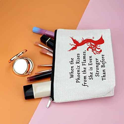 Inspirational Gift for Woman Phoenix Rising Makeup Bag Bird Motivational Present Cosmetic Bag Phoenix Lover Gifts Christmas Birthday Graduation Present for Sister Friends Travel Pouch