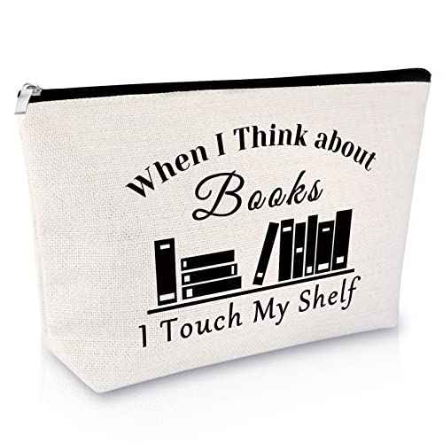 Book Lovers Gifts Makeup Bag Birthday Gift for Reading Lovers Bookworm Gift for Women Book Club Gift Christmas Graduation Gift for Librarians Reader Retirement Gift for Coworker Travel Cosmetic Bag
