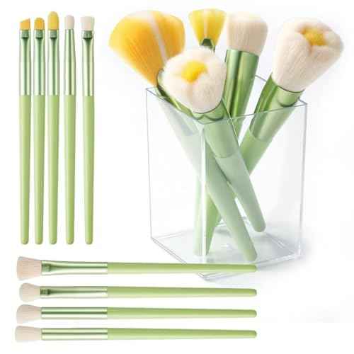 Cute Makeup Brushes for Girls, 14pcs Eye Detail Brush Set Premium Synthetic Super Soft Foundation Face Eyeshadow Lip Fan Brush Set for Teens Girls Women