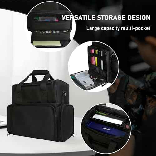 Tattoo Case - Professional Organizer for Tattoo Supplies & Equipment, Large Tattoo Bag with 2 Large Inner Removable Pouches for iPad, Needles, Inks &Tattoo Stencil Printer