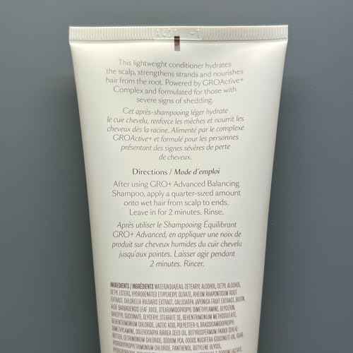 VEGAMOUR GRO+ Advanced Balancing Conditioner | Hydrates the Scalp, Nourishes and Softens Hair | For Severe Signs of Thinning | Color Safe, Vegan, Cruelty-Free, Formulated Without Silicones (8 Fl Oz)