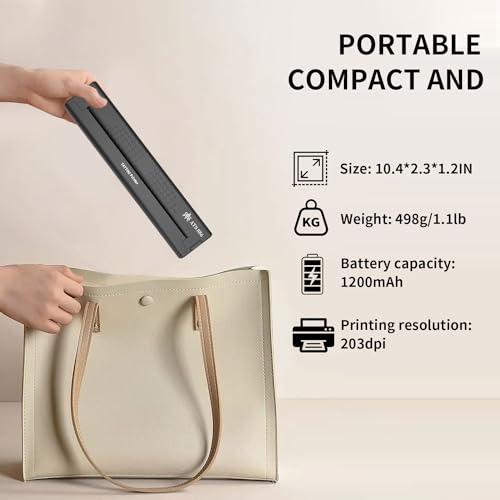 Yilong Wireless Bluetooth Tattoo Transfer Printer - Portable Machine for Artists & Beginners, Compatible with Android, iOS & PC (ATS886-Black)