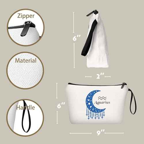 Aquarius Zodiac Gift Constellation Gift Zodiac Signs Makeup Bag Birthday Gift for Women Friends Sister Coworker