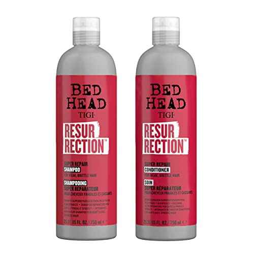 TIGI Bed Head Resurrection Hair Repair Shampoo and Conditioner Set for Dry and Damaged Hair, Maximum Strength with Resurrection Plant, 25.36 fl oz