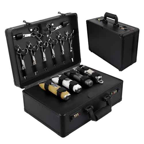 Professional Barber Supplies Case for Barber,Portable Barber Travel Carrying Case for Hair Stylist& Pet Groomer,Multi-Space Design, Sturdy, Large-Capacity Mobile Barber Stations-Black
