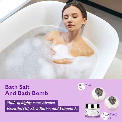 Mothers Day Gift for Mom - Relaxing 18-Piece Bath and Body Basket for Women Lavender Spa Gift Basket Set Bath Collection with Bath Bomb | Christmas, Birthday, Perfect Spa Present for Her All Occasions
