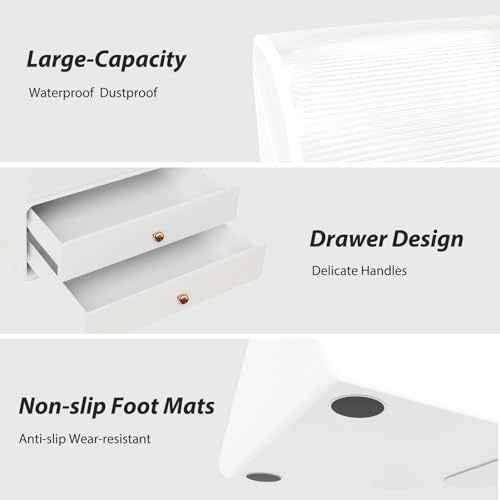 Large Makeup Organizer with Brush Holder, Makeup and Skincare Organizer for Vanity, Cosmetics Skincare Organizers with Lid and Drawers for Countertop, Bathroom, Dresser, Ideal Gifts for Women