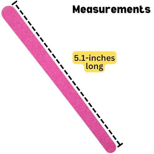Iconikal 140-Pack Hot Pink 2-Sided Nail File, Manicure Pedicure Tool Wood Emery Board, 5-Inch for Filing, Shaping, Contouring