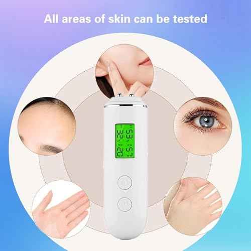 Facial Moisture Tester,Skin Hydration Tester Analyzer Machine Professional, Digital Skin Oil Sensor, Skin Analyzer Tester Water Oil Monitor LCD Display Monitoring Meter for Face and Body
