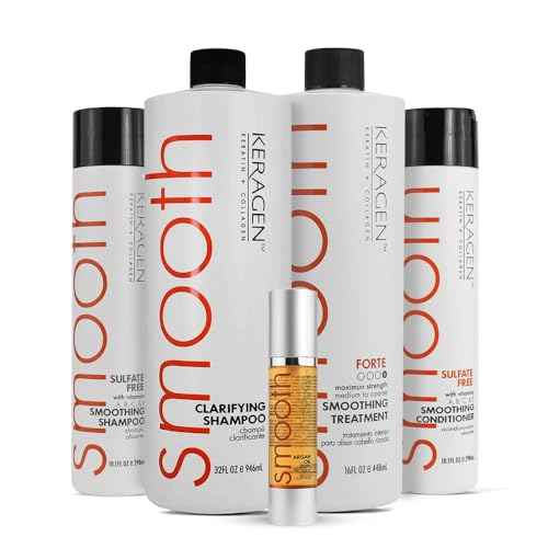 Keragen Brazilian Keratin Hair Treatment - Premium Straightener Cream, Sulfate-Free Anti-Frizz Products, Perfect Straightening Solution for Dry & Damaged Hair, Kit Combo Set
