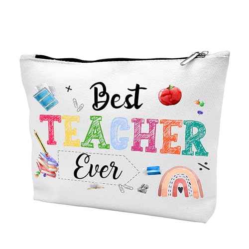 Teacher Appreciation Gifts, Teacher Survival Kit Makeup Bag Zipper Pouch, Graduation Gift Cosmetic Bag for Purse Travel Toiletry Bag - B19