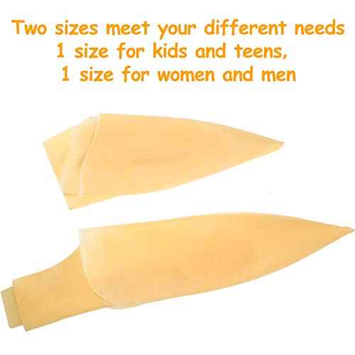 WILLBOND 2 Pieces Bald Caps Halloween Latex Makeup Bald Head Wig Cap 2 Sizes Fake Costume Accessory for Kids Adults Men Women