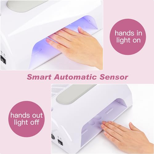 Biutee Nail Dust Collector 5 in 1 80W Nail Vacuum Dust Collector Extractor Professional 30000rpm Electric Nail Drill Machine with 48W/96W UV LED Nail Lamp Nail Art Tool With LED Light