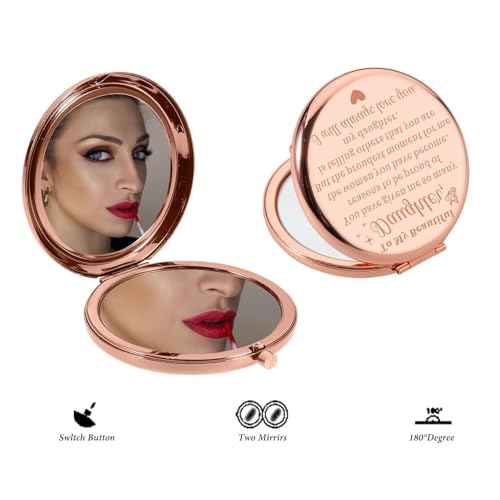 Stocking Stuffers for Teen Girls - White Elephant Gifts Daughter Gift Compact Mirror from Mom Dad Rose Gold Makeup Mirror for Her Teen Girls Daughter in Law Unique Wedding Birthday Christmas