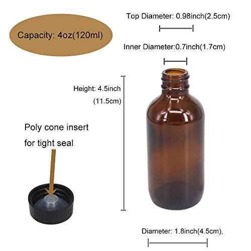 12 Pack 4 oz Amber Glass Spray Bottles 4oz Fine Mist Spray Bottle For Essential Oils, Perfumes, Alcohol, Watering Flowers, Cosmetic Spray Bottle, Refillable Liquid Containers
