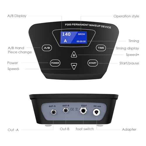 Permanent Makeup Machine - BIOAMSER P300 Permanent Makeup Tattoo Machines Device Kit Include Digital Permanent Makeup Power Supply Permanent Makeup Tattoo Pen and 2 Clip Cord with 10pcs Needles