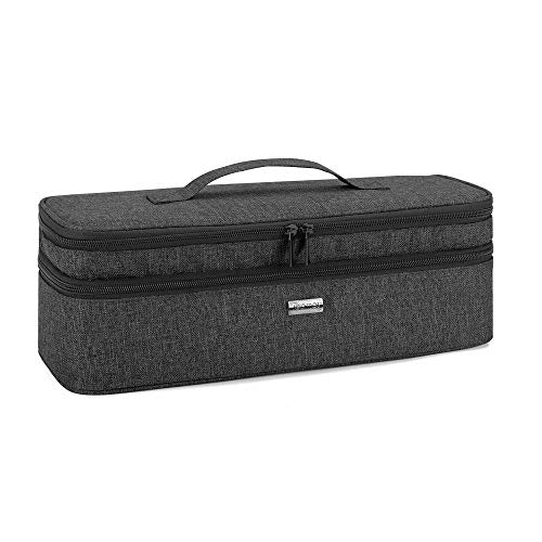 Teamoy Double-Layer Travel Storage Bag Compatible with Revlon One-Step Hair Dryer and Volumizer Hot Air Brush and Attachments, Black(Bag Only)