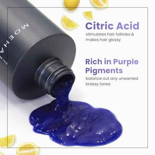 MOEHAIR Color Infuse Silver ? 12 Fl. Oz | Purple Toner for Silver, Gray & White Hair | Neutralizes Unwanted Brassiness | Salon-Grade Hair Toner for Brassy Hair | Brass Off | Sulfate and Paraben-Free