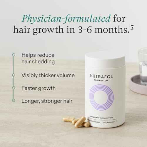 Nutrafol Postpartum Hair Growth Supplements and Hair Serum, Clinically Tested for Visible Thickness and Strength - 1 Month Supply, 1.7 Fl Oz Bottle