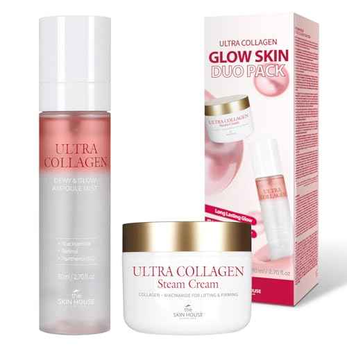 [the SKIN HOUSE] K-Beauty Face Mist & Collagen Cream Gift Set ? Hydrating Ampoule Spray and Ultra Long Lasting Moisturizer Duo, Holiday Stocking Stuffer for All Ages, Christmas Gift for Her