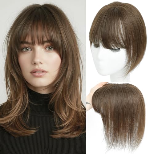 10inch Hair Toppers for Women Clip in Bangs with Thinning Hair Pieces for Women Medium Brown Hairr Topper for Woman 4.4 * 3.1¡¯ Wiglets Hairpieces for Thinning Hairs#4