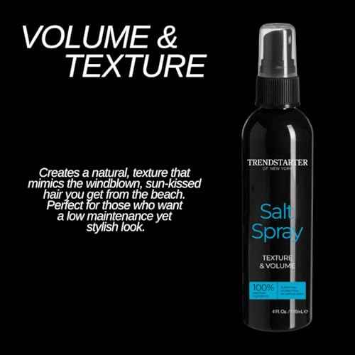 TRENDSTARTER - SALT SPRAY - Texturizing - Volumizing - Beach & Surf Hair Styles - Curl & Wave Enhancing Control - Pre-Styling Solution - Made with Castor Oil (4 Fl. Oz.)