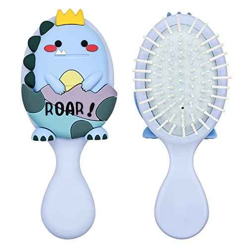 Toddler Detangler and Massage Brush - Mini Air Cushion Brush for Kids' Thin Hair - Blue