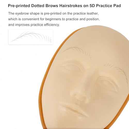 Guapa 5D Nano Eyebrow Practice Head with Stand ? Silicone Face Model for Eyebrow, Eyeliner & Lip Training ? Preprinted Skin for Beginners and Artists