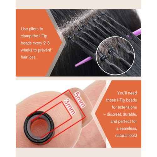 Sunny Hair 22inch I Tip Hair Extensions Human Hair Black Itip Human Hair Extensions Easy to Curl Pre Bonded Extensions for Women 50g