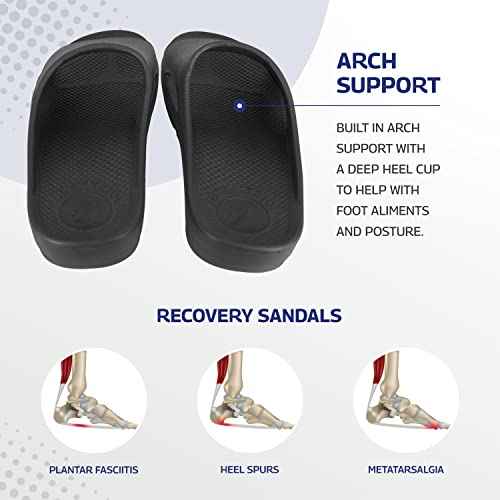 Pure Stride Therapeutic Slides, Orthotic Sandals for Plantar Fasciitis, Metatarsal and Heel Spurs, for Pain Relief and Arch Support of Feet
