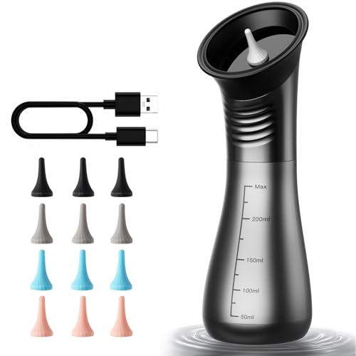 Ear Wax Removal, Upgraded Electric Ear Cleaner with Safe Efficient Comfortable Pressure Modes, Ear Cleaning Kit-12 Nozzles, Ear Wax Cleaner Irrigation Flushing System with Wastewater Recovery