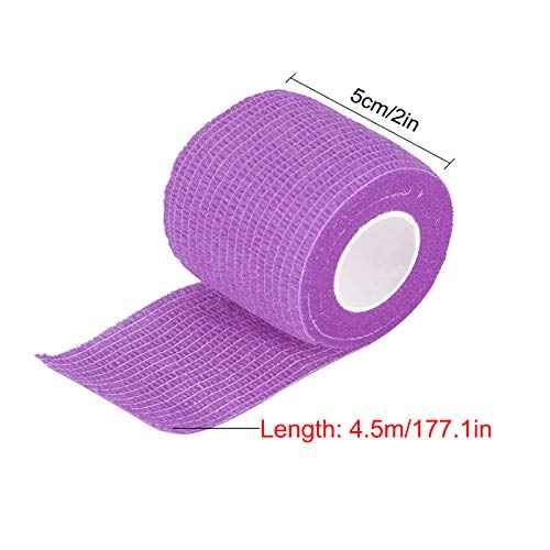 VideoPUP Tattoo Grip Tape Pink,24pcs Disposable Cohesive Tattoo Grip Cover Elastic Bandage Handle Grip Tube for Tattoo Machine Tattoo Grip Accessories, Purple