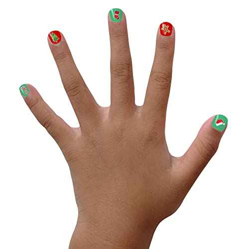Piggy Paint | 100% Non-Toxic Girls Nail Polish | Safe, Cruelty-free, Vegan, & Low Odor for Kids | Santa's Sweetie (Christmas Holiday 3 Polish + Nail Art Gift Set)