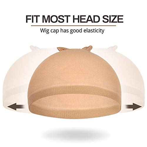 Smilco 20 Pcs Light Brown Wig Caps for Women, Ultra-Thin Stretchy Nylon Lace Front Stocking Caps (Ballet/Cosplay/Daily Use)