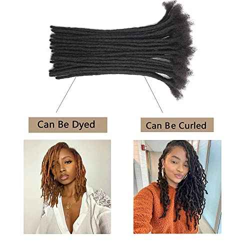 Dreadlocks Extension Human Hair 12inch 0.6cm 20 Strands Locs Extensions Real Human Hair For Man/Women 100% Full Handmade Permanent Dreadlock Extensions Human Hair An Be Dyed Bleached Curled